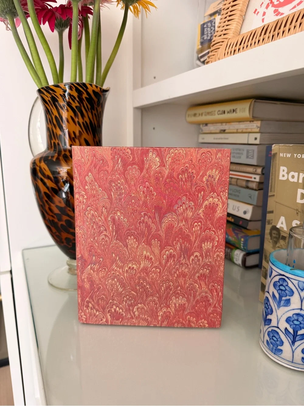 vintage 5x7 frame in a florentine marbled paper pattern
